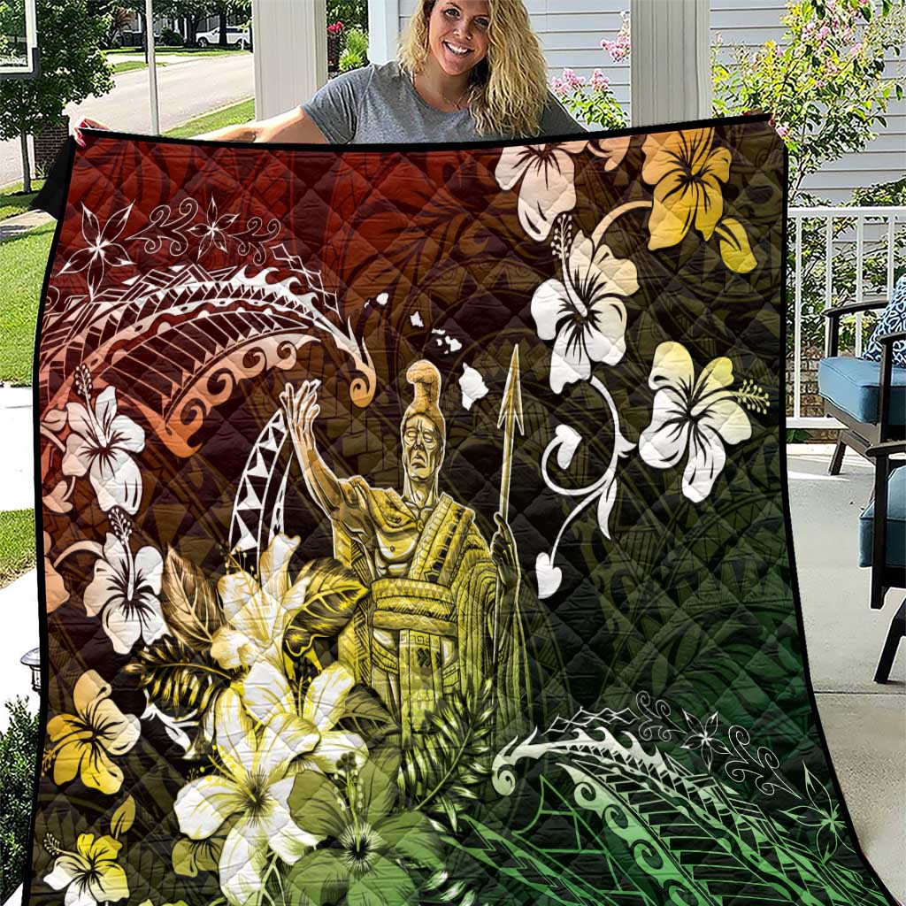 Hawaii King Kamehameha Day Quilt Polynesian Pattern Mix Hibiscus Reggae LT05 Reggae - Polynesian Pride