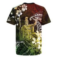 Hawaii King Kamehameha Day Rugby Jersey Polynesian Pattern Mix Hibiscus Reggae LT05 - Polynesian Pride