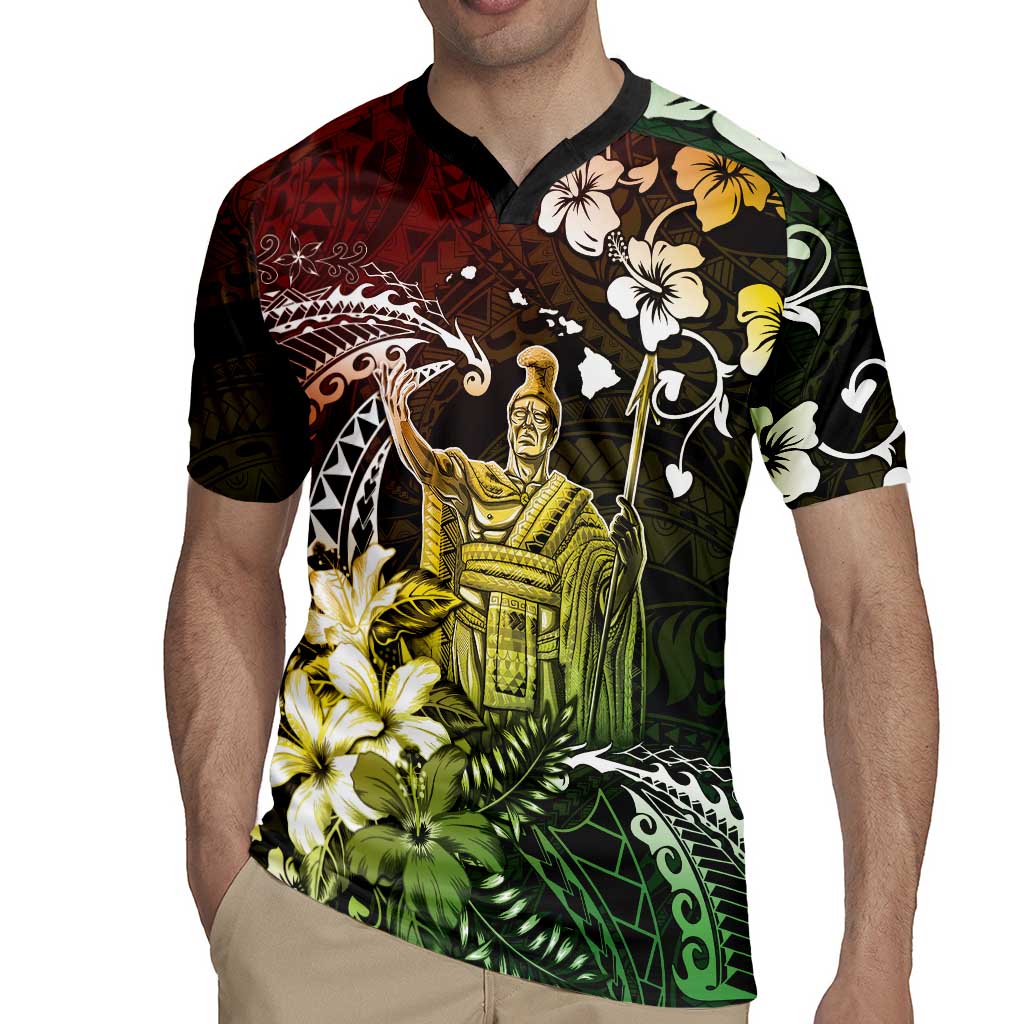 Hawaii King Kamehameha Day Rugby Jersey Polynesian Pattern Mix Hibiscus Reggae LT05 - Polynesian Pride