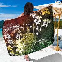 Hawaii King Kamehameha Day Sarong Polynesian Pattern Mix Hibiscus Reggae LT05 One Size 44 x 66 inches Reggae - Polynesian Pride