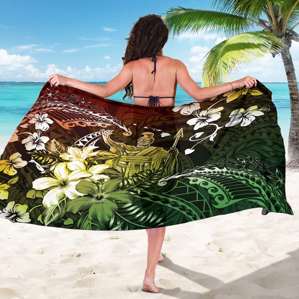 Hawaii King Kamehameha Day Sarong Polynesian Pattern Mix Hibiscus Reggae LT05 - Polynesian Pride