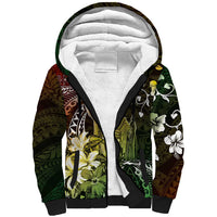 Hawaii King Kamehameha Day Sherpa Hoodie Polynesian Pattern Mix Hibiscus Reggae LT05 Unisex Reggae - Polynesian Pride