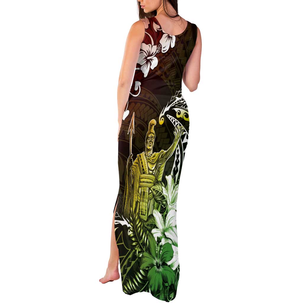 Hawaii King Kamehameha Day Tank Maxi Dress Polynesian Pattern Mix Hibiscus Reggae LT05 - Polynesian Pride