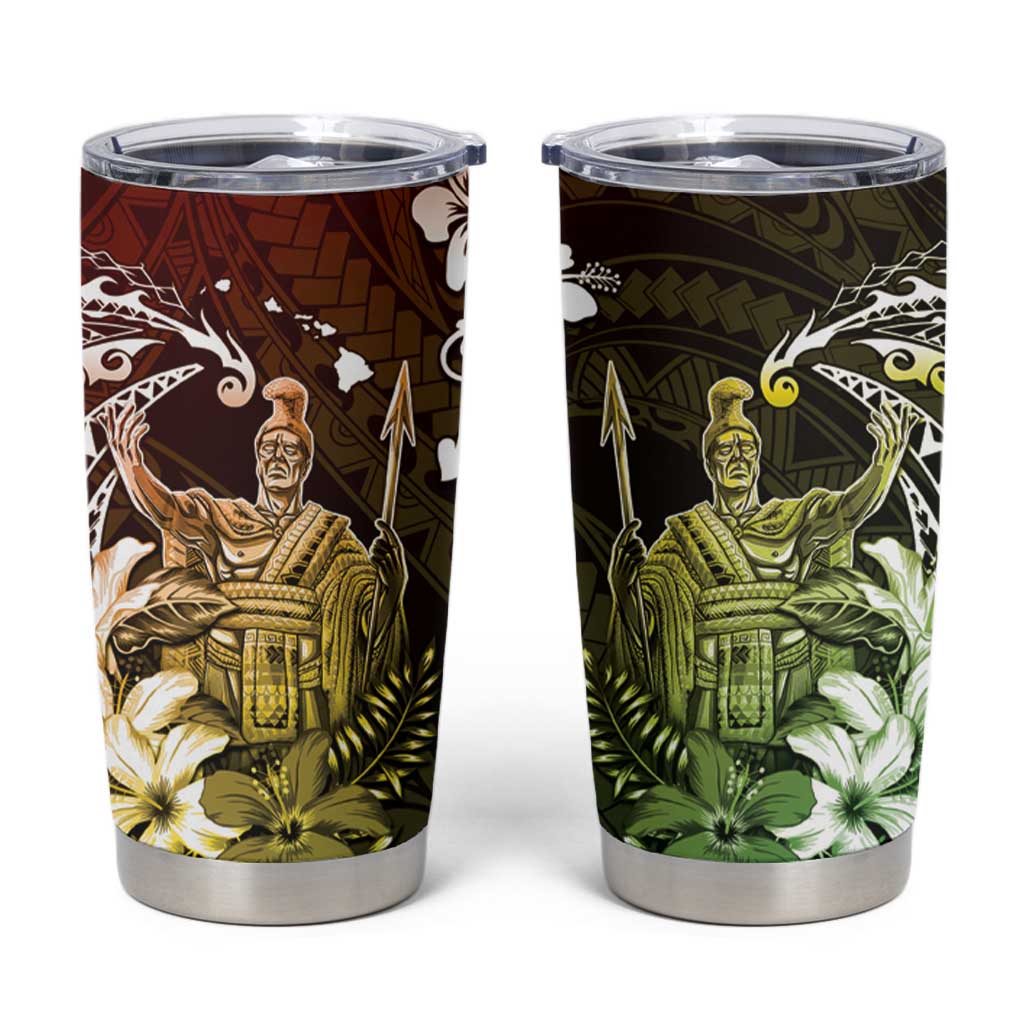 Hawaii King Kamehameha Day Tumbler Cup Polynesian Pattern Mix Hibiscus Reggae LT05 Reggae - Polynesian Pride
