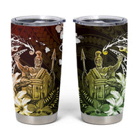 Hawaii King Kamehameha Day Tumbler Cup Polynesian Pattern Mix Hibiscus Reggae LT05 Reggae - Polynesian Pride