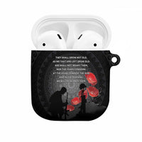 Cook Islands ANZAC Day AirPods Case Soldier Silhouette Remembrance LT05 Black - Polynesian Pride