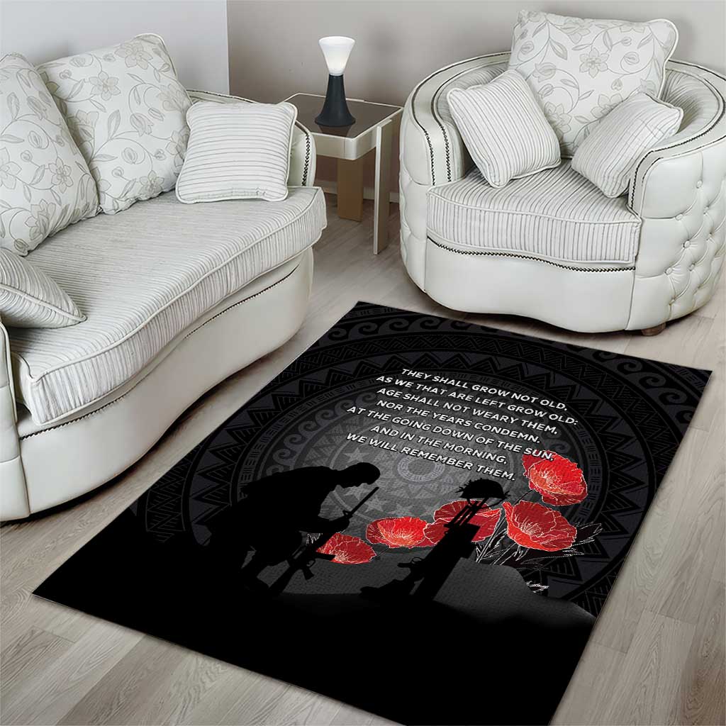 Cook Islands ANZAC Day Area Rug Soldier Silhouette Remembrance LT05 - Polynesian Pride