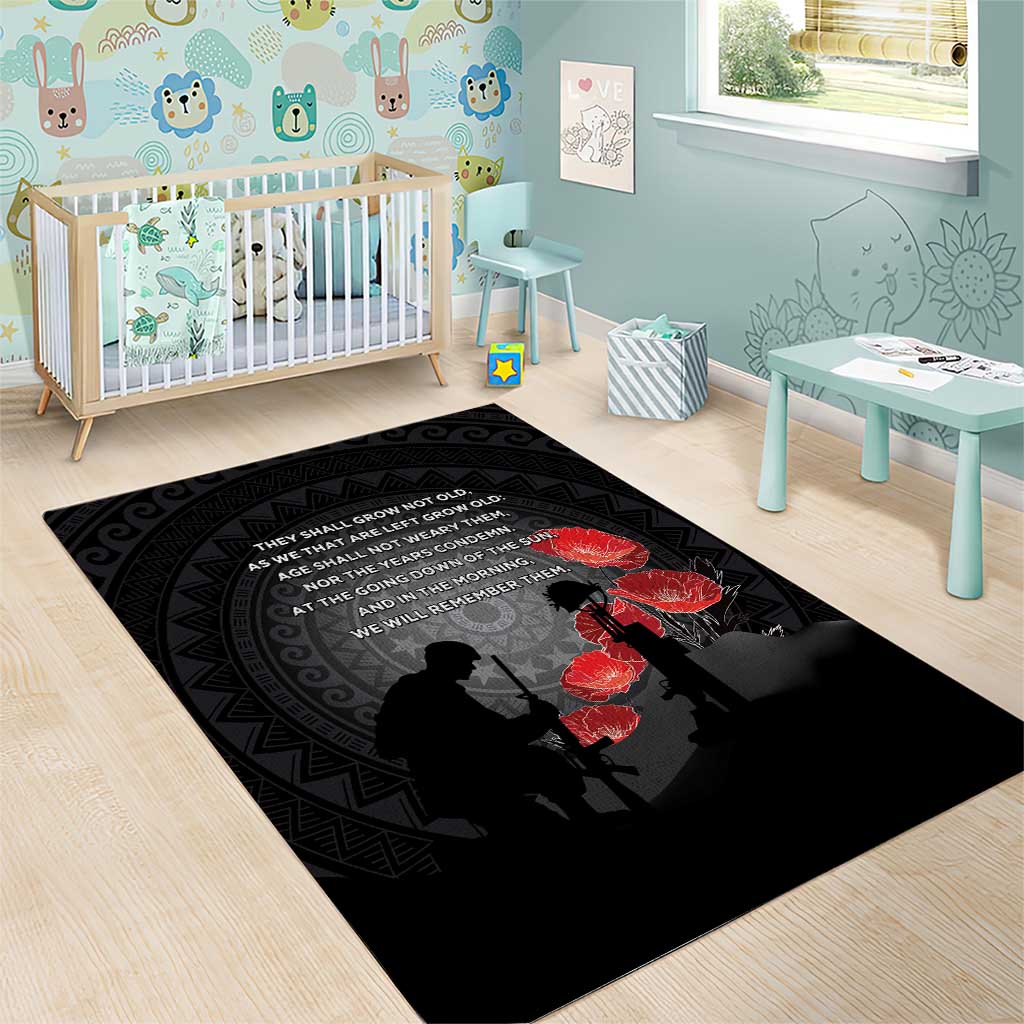 Cook Islands ANZAC Day Area Rug Soldier Silhouette Remembrance LT05 - Polynesian Pride