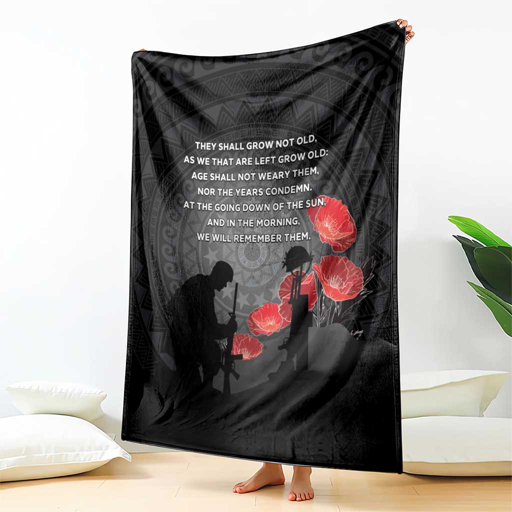 Cook Islands ANZAC Day Blanket Soldier Silhouette Remembrance LT05 - Polynesian Pride