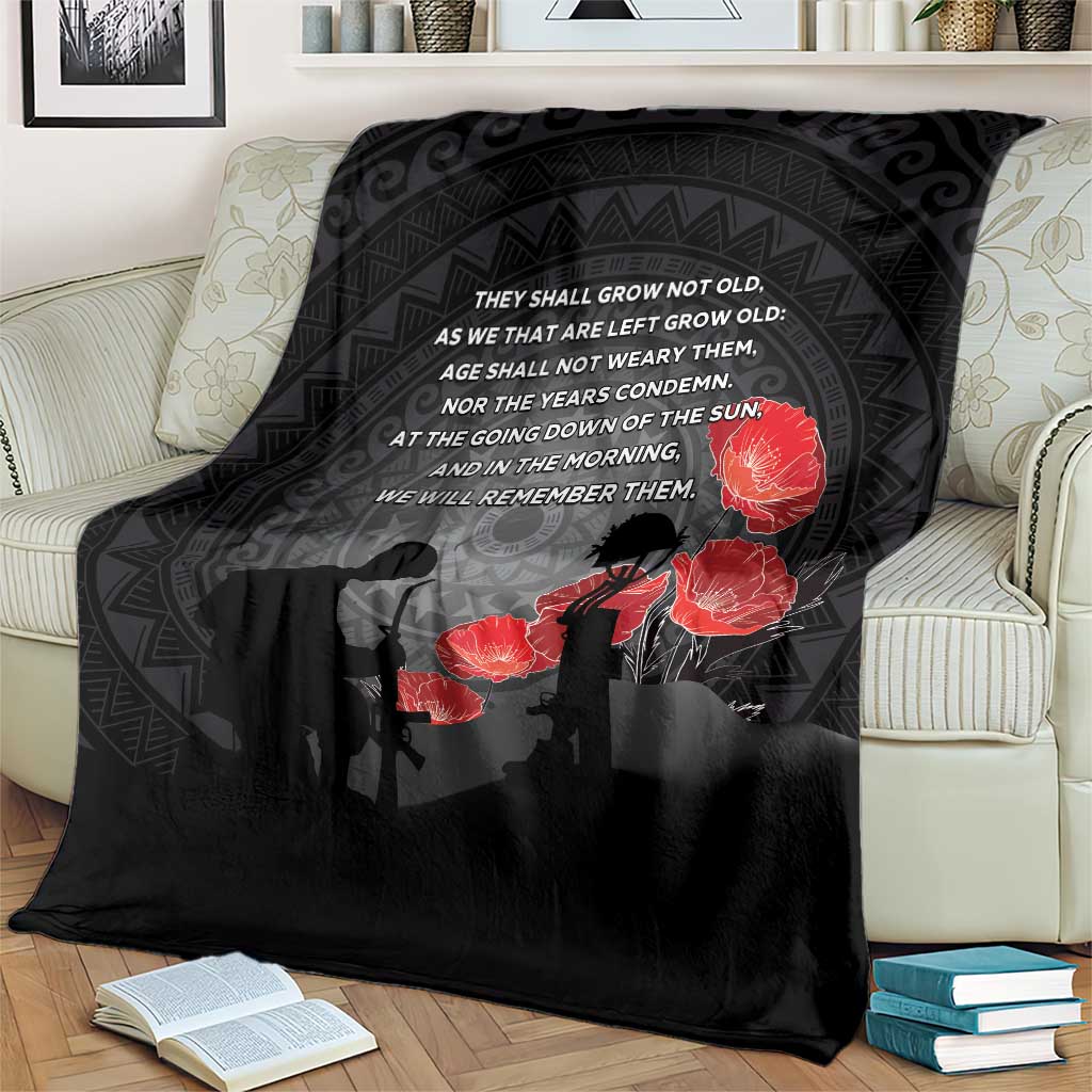 Cook Islands ANZAC Day Blanket Soldier Silhouette Remembrance LT05 - Polynesian Pride