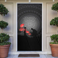 Cook Islands ANZAC Day Door Cover Soldier Silhouette Remembrance LT05 Black - Polynesian Pride