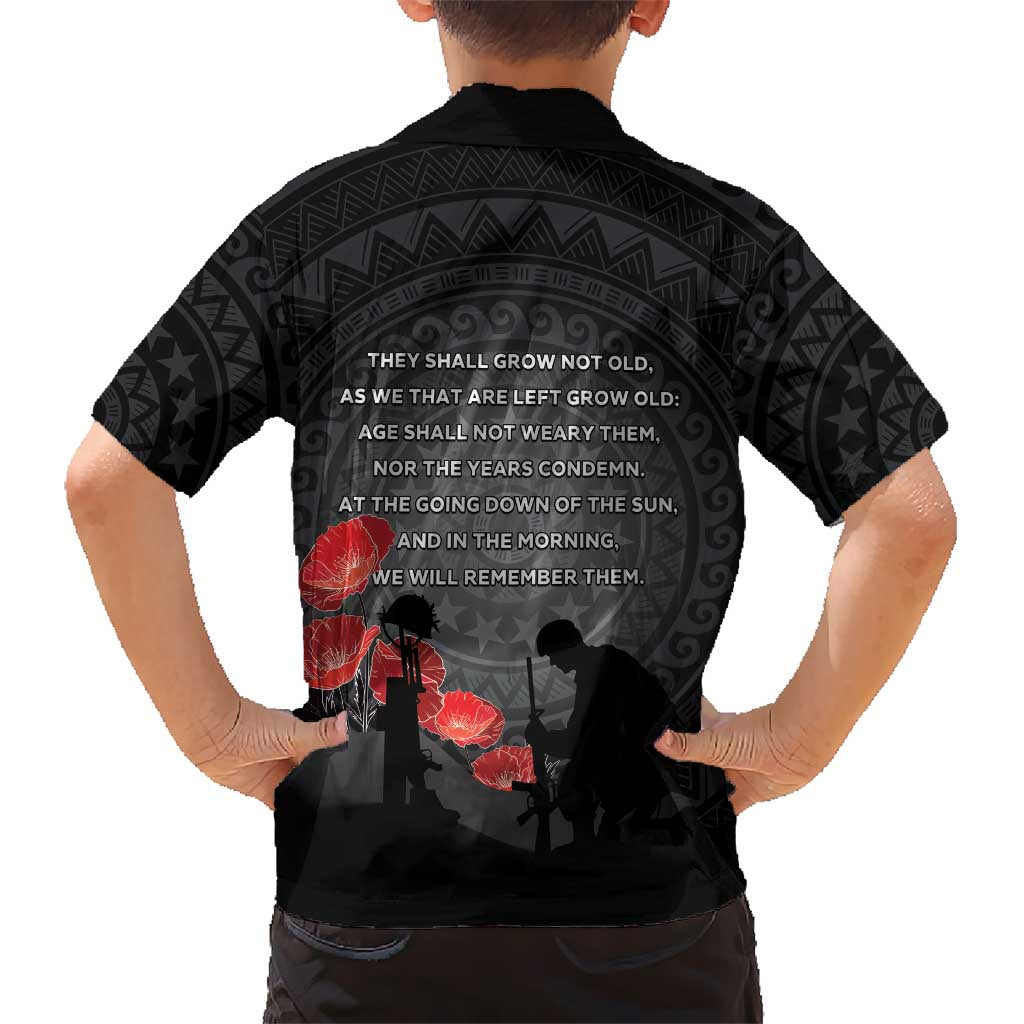 Cook Islands ANZAC Day Hawaiian Shirt Soldier Silhouette Remembrance LT05 - Polynesian Pride