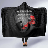 Cook Islands ANZAC Day Hooded Blanket Soldier Silhouette Remembrance LT05 One Size Black - Polynesian Pride