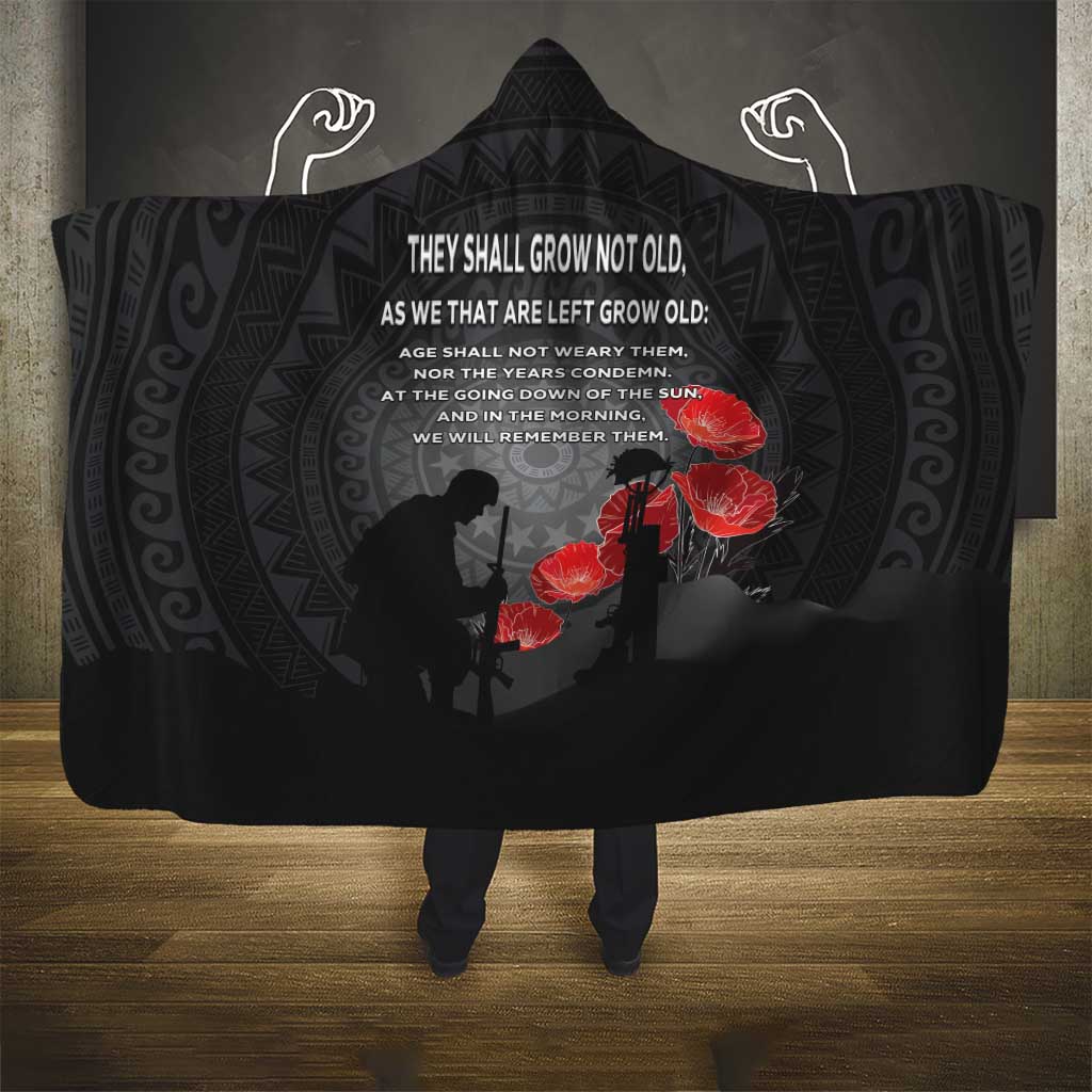 Cook Islands ANZAC Day Hooded Blanket Soldier Silhouette Remembrance LT05 - Polynesian Pride