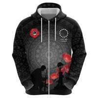 Cook Islands ANZAC Day Hoodie Soldier Silhouette Remembrance LT05 - Polynesian Pride