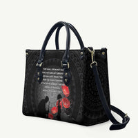 Cook Islands ANZAC Day Leather Bag Soldier Silhouette Remembrance LT05 Black - Polynesian Pride
