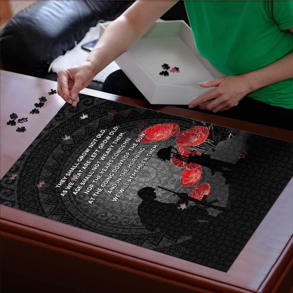 Cook Islands ANZAC Day Puzzle Soldier Silhouette Remembrance LT05 - Polynesian Pride