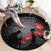 Cook Islands ANZAC Day Round Carpet Soldier Silhouette Remembrance LT05 - Polynesian Pride