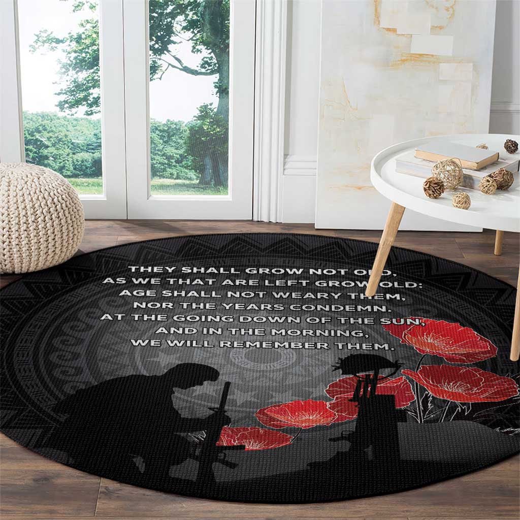 Cook Islands ANZAC Day Round Carpet Soldier Silhouette Remembrance LT05 - Polynesian Pride