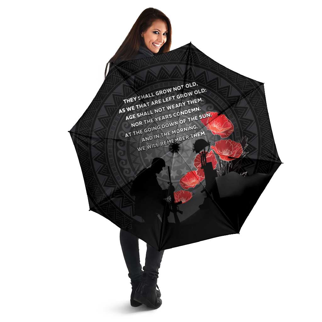 Cook Islands ANZAC Day Umbrella Soldier Silhouette Remembrance LT05 - Polynesian Pride