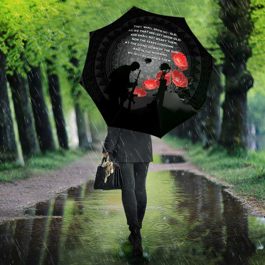Cook Islands ANZAC Day Umbrella Soldier Silhouette Remembrance LT05 - Polynesian Pride