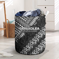 Hawaii Papakolea Born And Raised Laundry Basket Hawaiian Tribal Pattern LT05 Black - Polynesian Pride