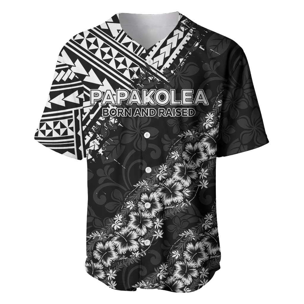 Hawaii Papakolea Born And Raised Baseball Jersey Hawaiian Tribal Pattern LT05 Black - Polynesian Pride
