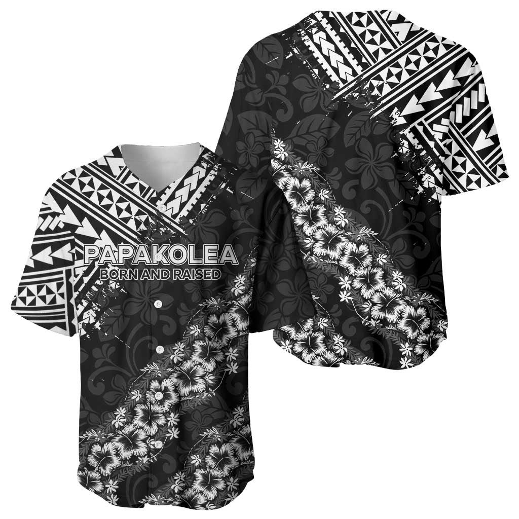 Hawaii Papakolea Born And Raised Baseball Jersey Hawaiian Tribal Pattern LT05 - Polynesian Pride