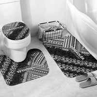 Hawaii Papakolea Born And Raised Bathroom Set Hawaiian Tribal Pattern LT05 Mat Set Only (3 pcs) One Size Black - Polynesian Pride