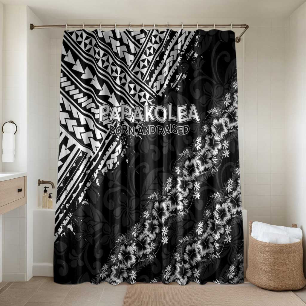 Hawaii Papakolea Born And Raised Bathroom Set Hawaiian Tribal Pattern LT05 Shower Curtain Only Black - Polynesian Pride