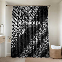 Hawaii Papakolea Born And Raised Bathroom Set Hawaiian Tribal Pattern LT05 Shower Curtain Only Black - Polynesian Pride
