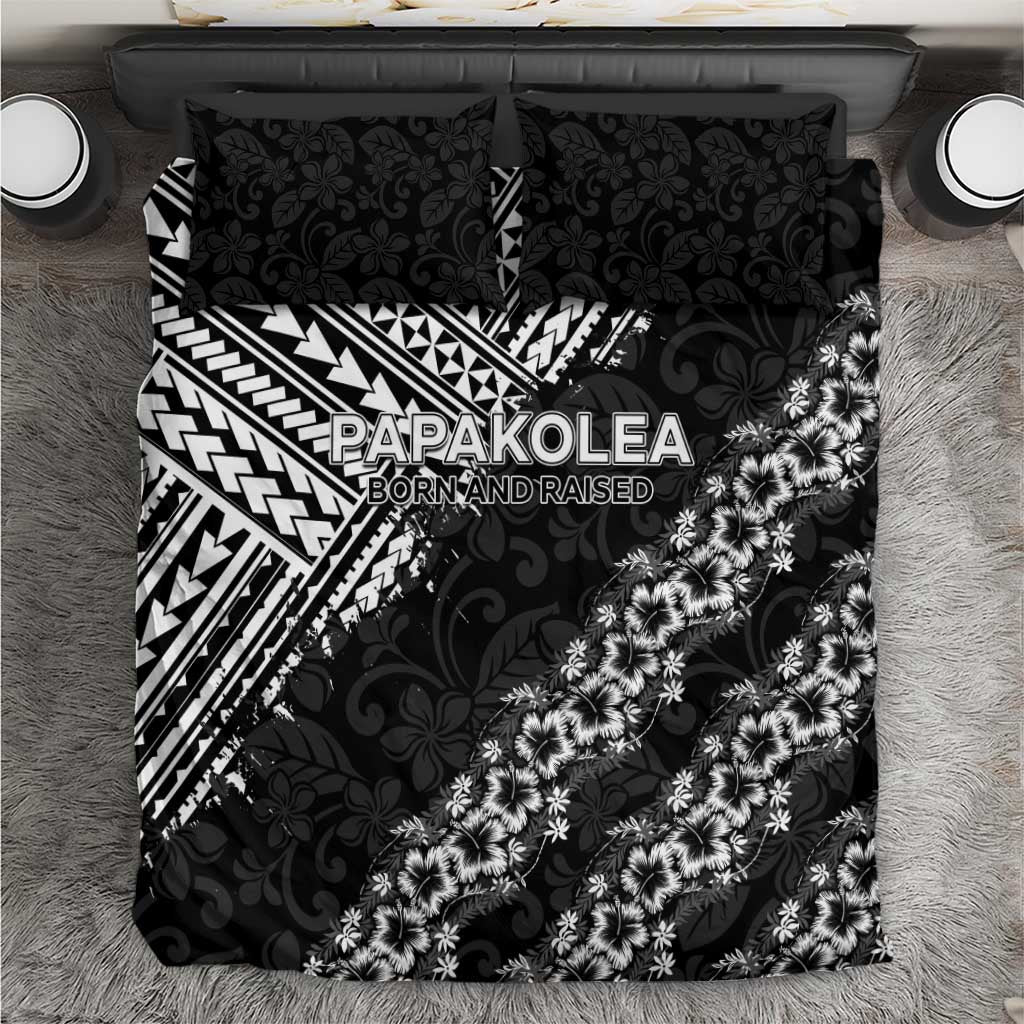 Hawaii Papakolea Born And Raised Bedding Set Hawaiian Tribal Pattern LT05 Black - Polynesian Pride