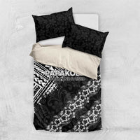 Hawaii Papakolea Born And Raised Bedding Set Hawaiian Tribal Pattern LT05 US Twin 172cm x 218cm Black - Polynesian Pride