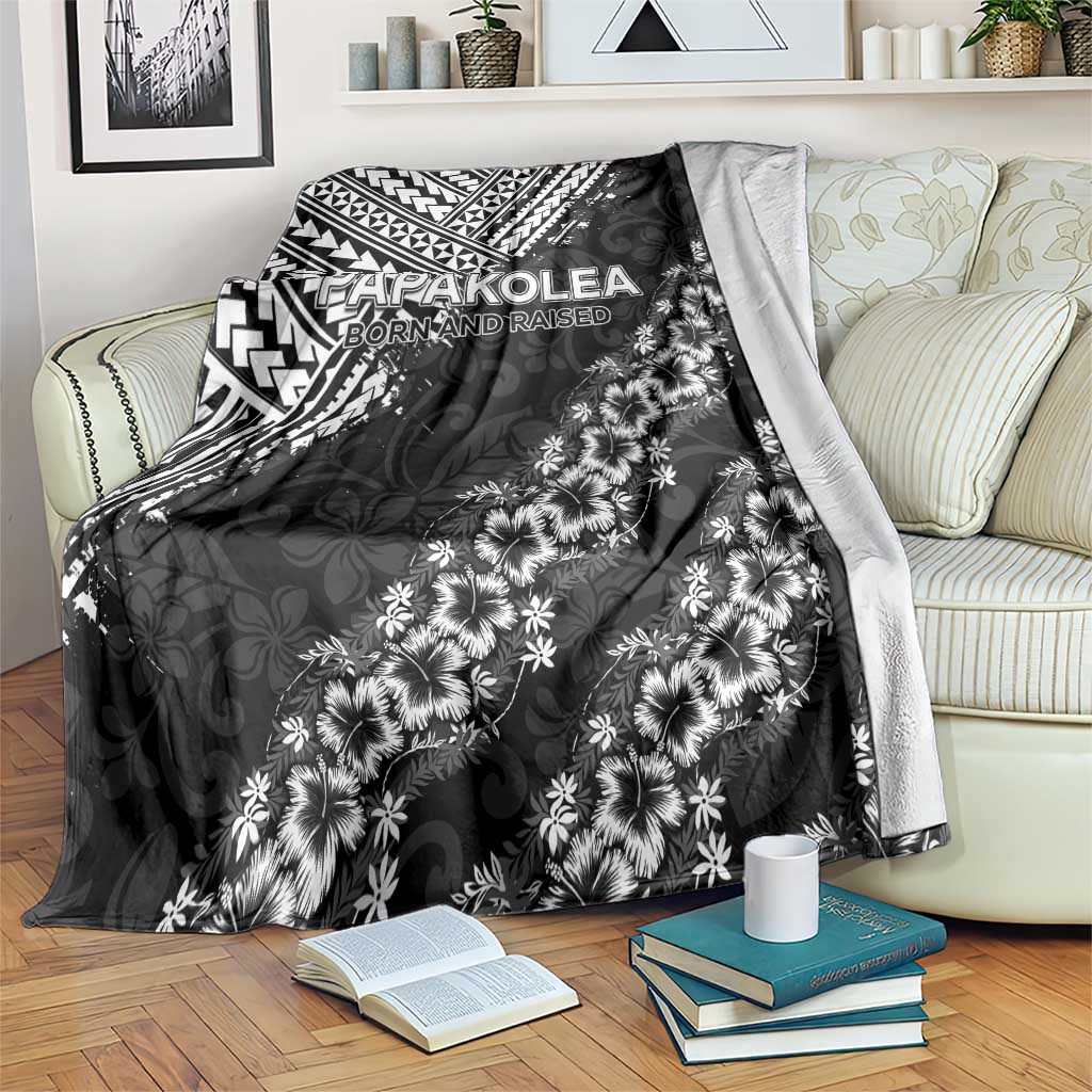 Hawaii Papakolea Born And Raised Blanket Hawaiian Tribal Pattern LT05 Black - Polynesian Pride