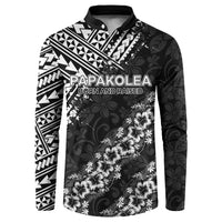 Hawaii Papakolea Born And Raised Button Sweatshirt Hawaiian Tribal Pattern LT05 Black - Polynesian Pride