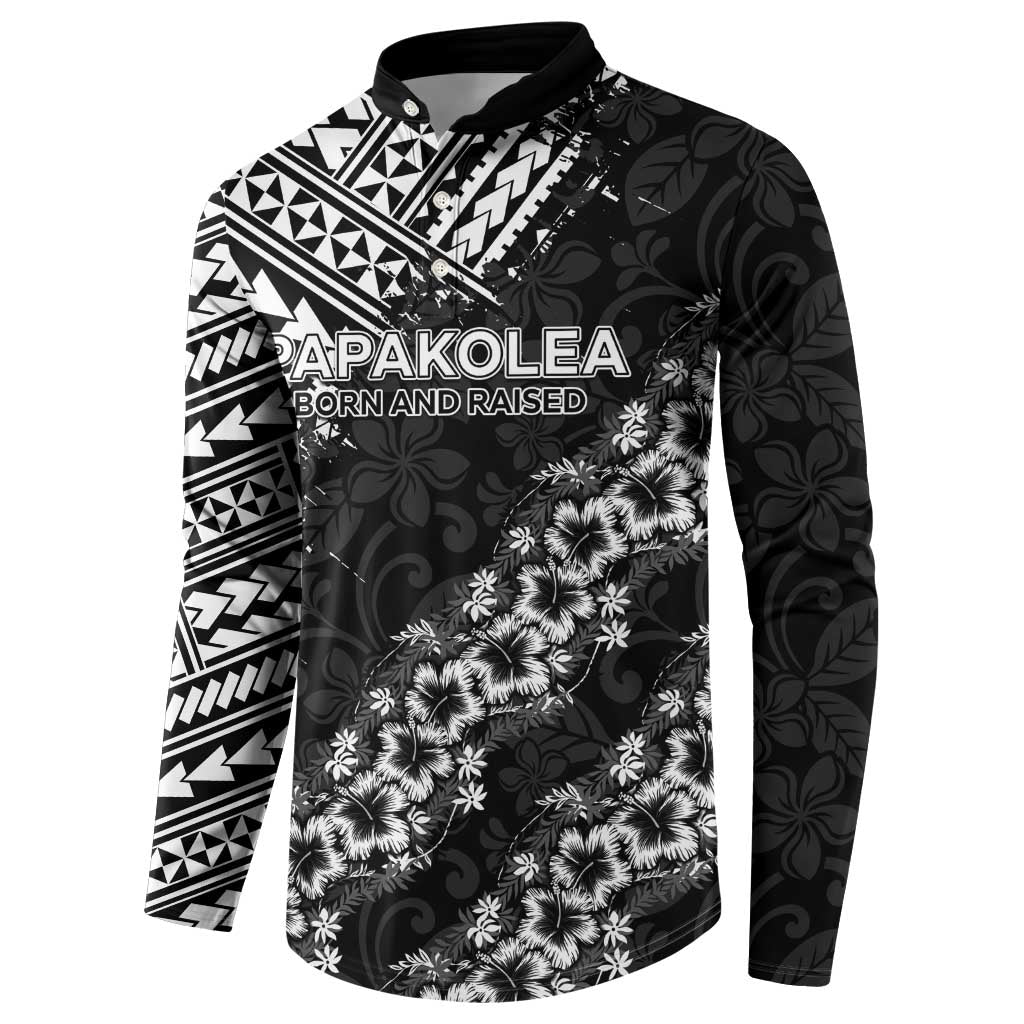 Hawaii Papakolea Born And Raised Button Sweatshirt Hawaiian Tribal Pattern LT05 - Polynesian Pride