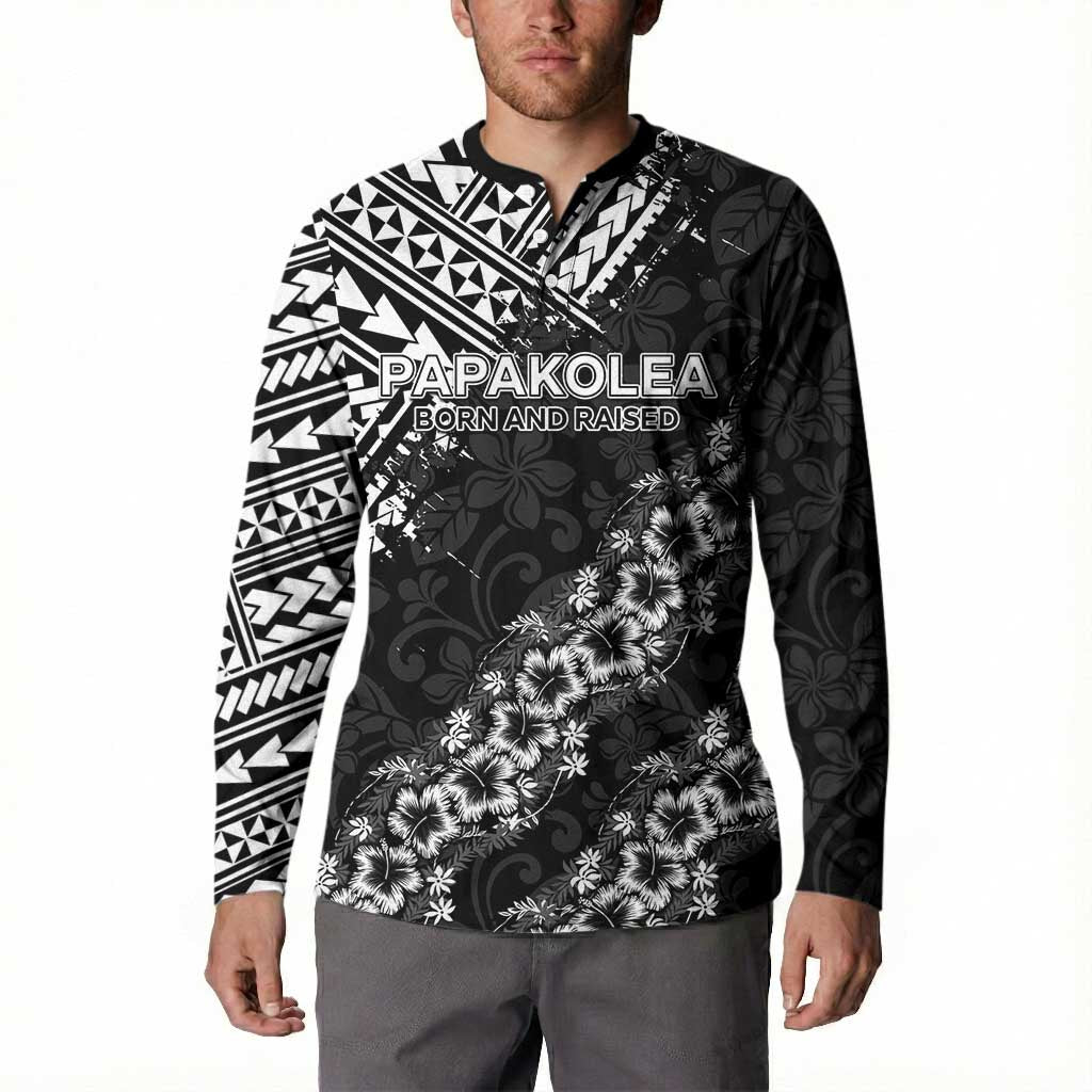Hawaii Papakolea Born And Raised Button Sweatshirt Hawaiian Tribal Pattern LT05 - Polynesian Pride