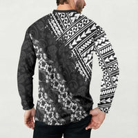Hawaii Papakolea Born And Raised Button Sweatshirt Hawaiian Tribal Pattern LT05 - Polynesian Pride