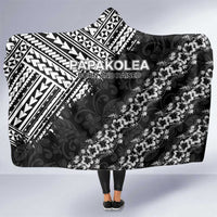 Hawaii Papakolea Born And Raised Hooded Blanket Hawaiian Tribal Pattern LT05 One Size Black - Polynesian Pride