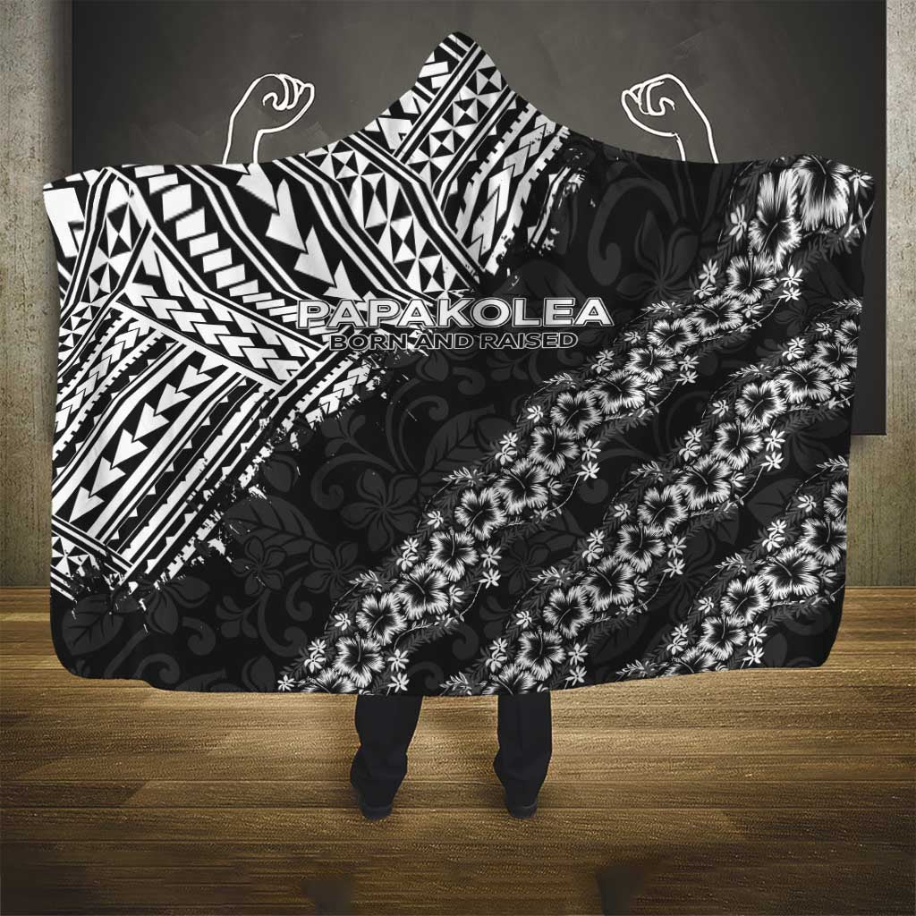 Hawaii Papakolea Born And Raised Hooded Blanket Hawaiian Tribal Pattern LT05 - Polynesian Pride