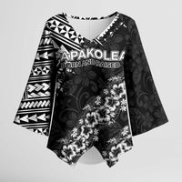 Hawaii Papakolea Born And Raised Kimono Sleeve Blouse Hawaiian Tribal Pattern LT05 Female Black - Polynesian Pride