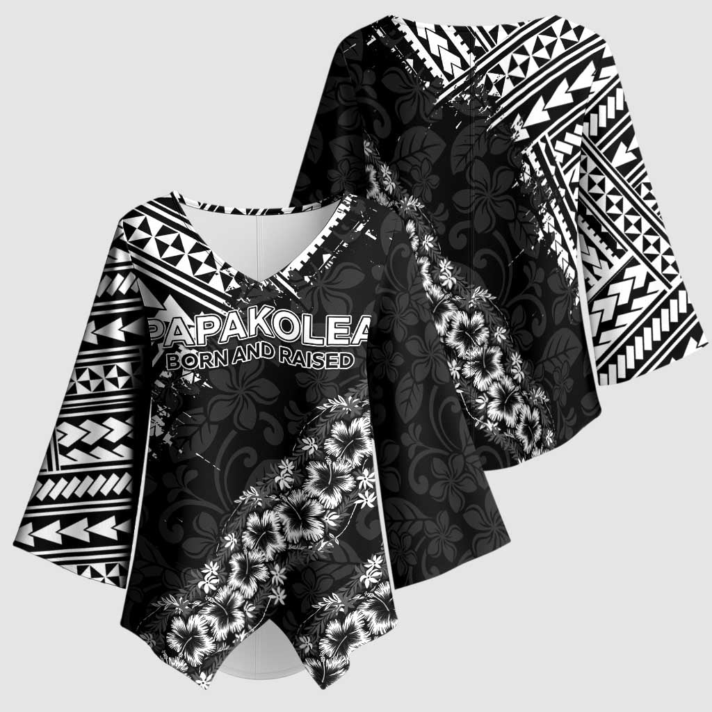 Hawaii Papakolea Born And Raised Kimono Sleeve Blouse Hawaiian Tribal Pattern LT05 - Polynesian Pride