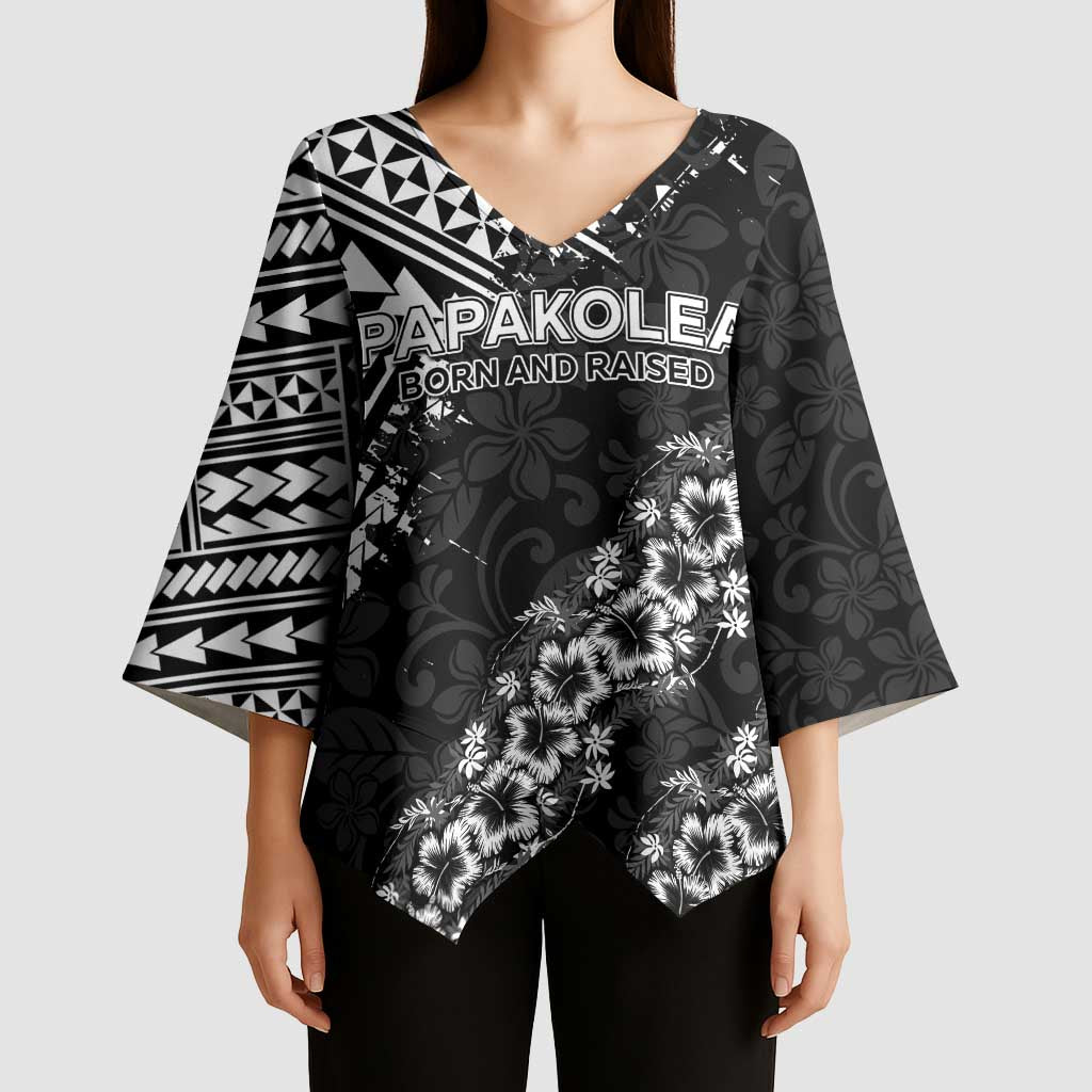 Hawaii Papakolea Born And Raised Kimono Sleeve Blouse Hawaiian Tribal Pattern LT05 - Polynesian Pride