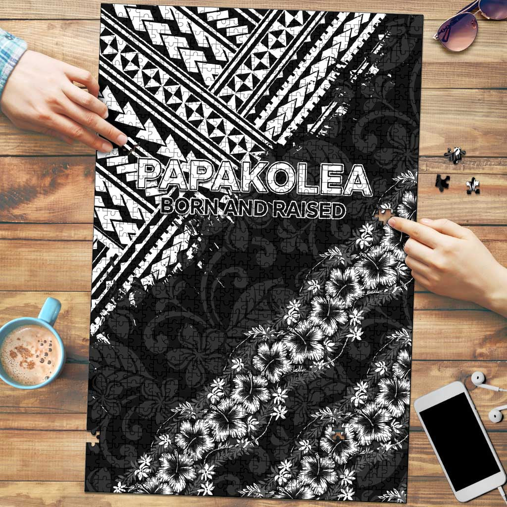 Hawaii Papakolea Born And Raised Puzzle Hawaiian Tribal Pattern LT05 Black - Polynesian Pride