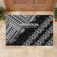 Hawaii Papakolea Born And Raised Rubber Doormat Hawaiian Tribal Pattern LT05 Black - Polynesian Pride