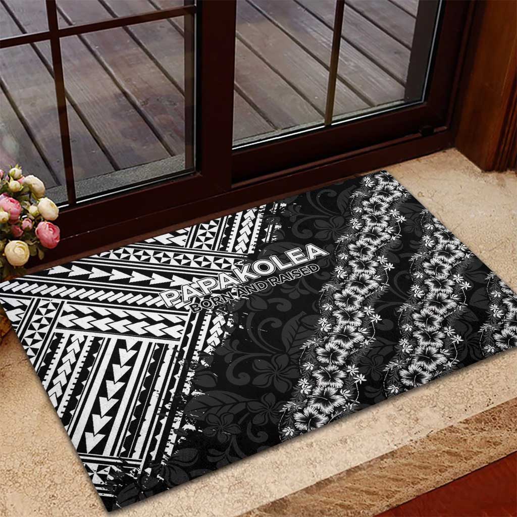 Hawaii Papakolea Born And Raised Rubber Doormat Hawaiian Tribal Pattern LT05 - Polynesian Pride