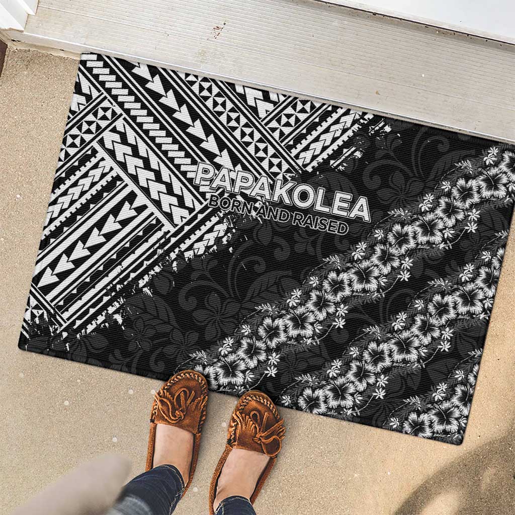 Hawaii Papakolea Born And Raised Rubber Doormat Hawaiian Tribal Pattern LT05 - Polynesian Pride