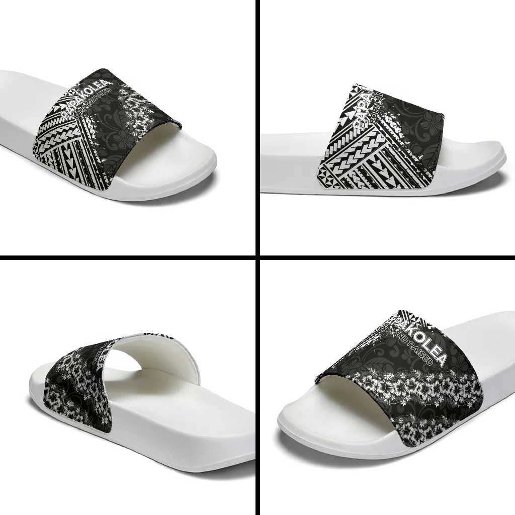 Hawaii Papakolea Born And Raised Slide Sandals Hawaiian Tribal Pattern LT05 - Polynesian Pride