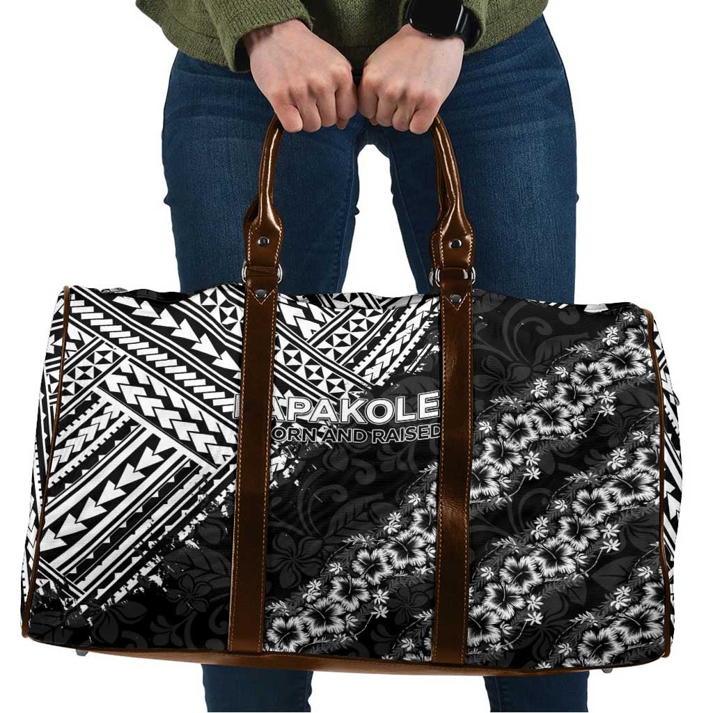 Hawaii Papakolea Born And Raised Travel Bag Hawaiian Tribal Pattern LT05 Black - Polynesian Pride
