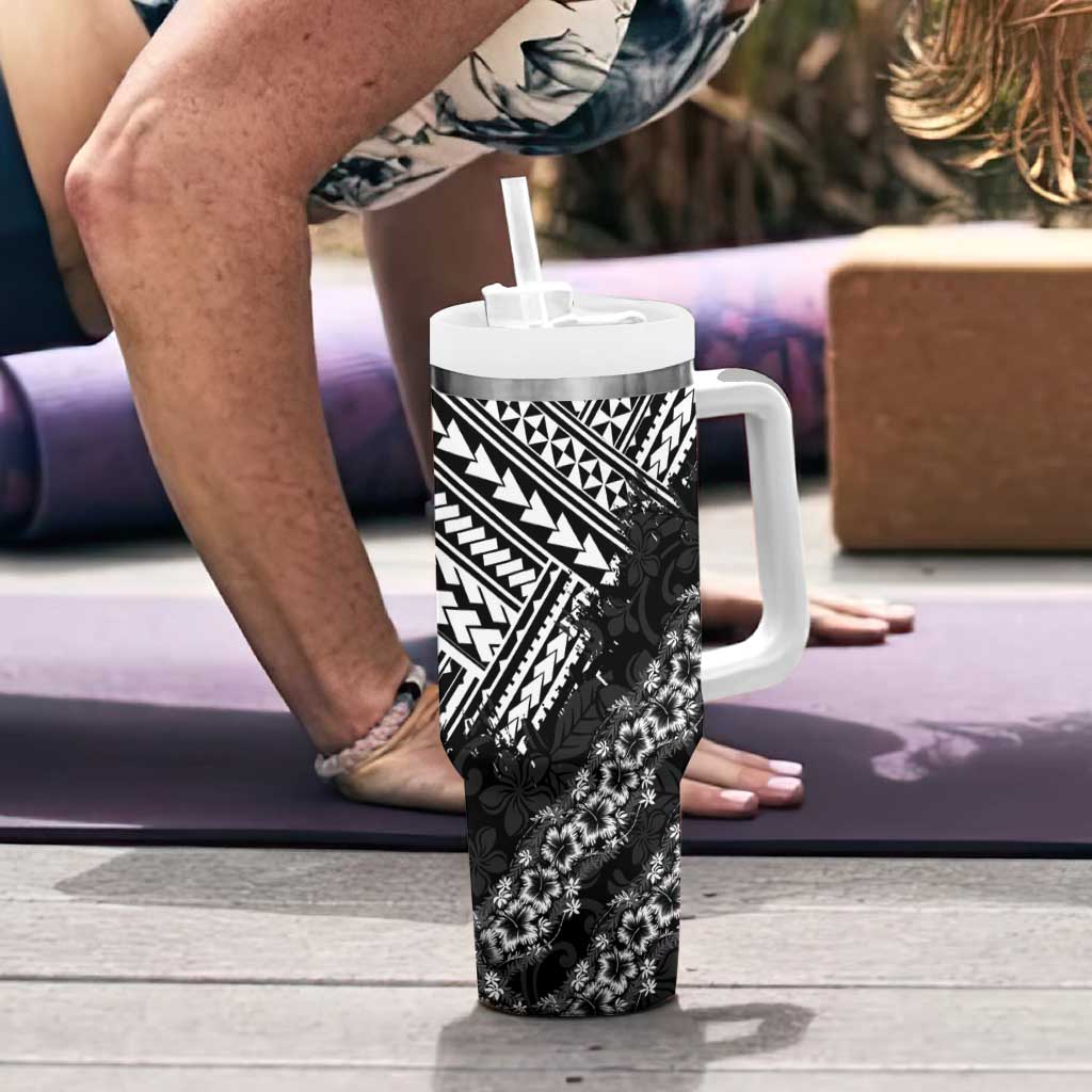 Hawaii Papakolea Born And Raised Tumbler With Handle Hawaiian Tribal Pattern LT05 - Polynesian Pride